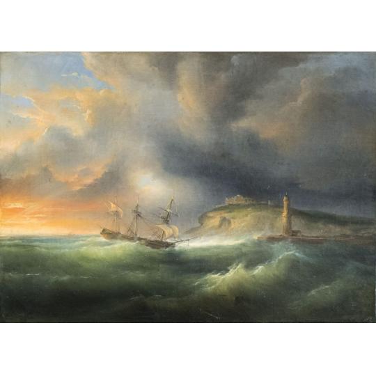Barca in furtuna - Théodore Gudin