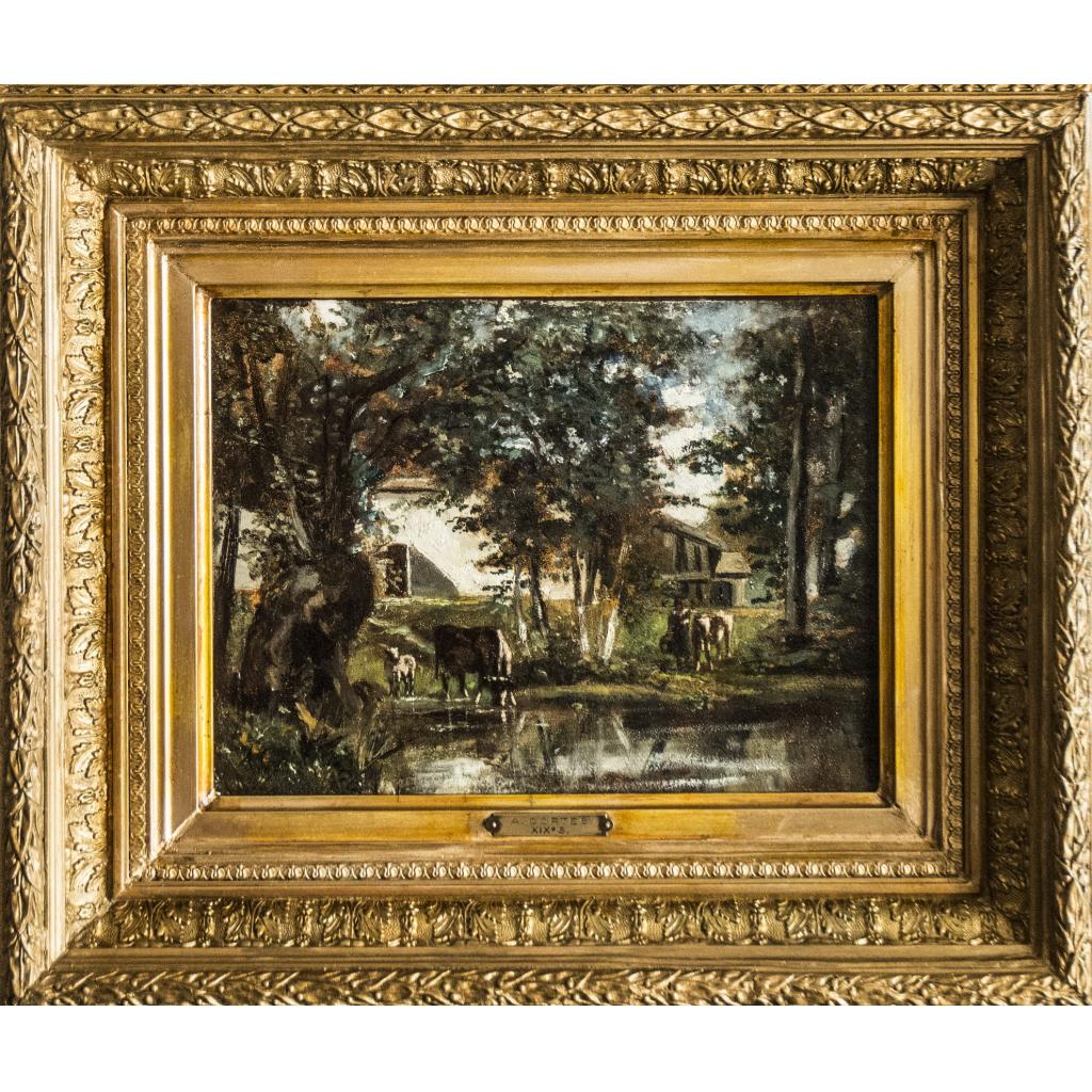 Peisaj cu vaci lânga lac - Andres Cortes - imagine 2