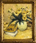 Natură statică cu flori si cărti - Eugene Nys - imagine 2