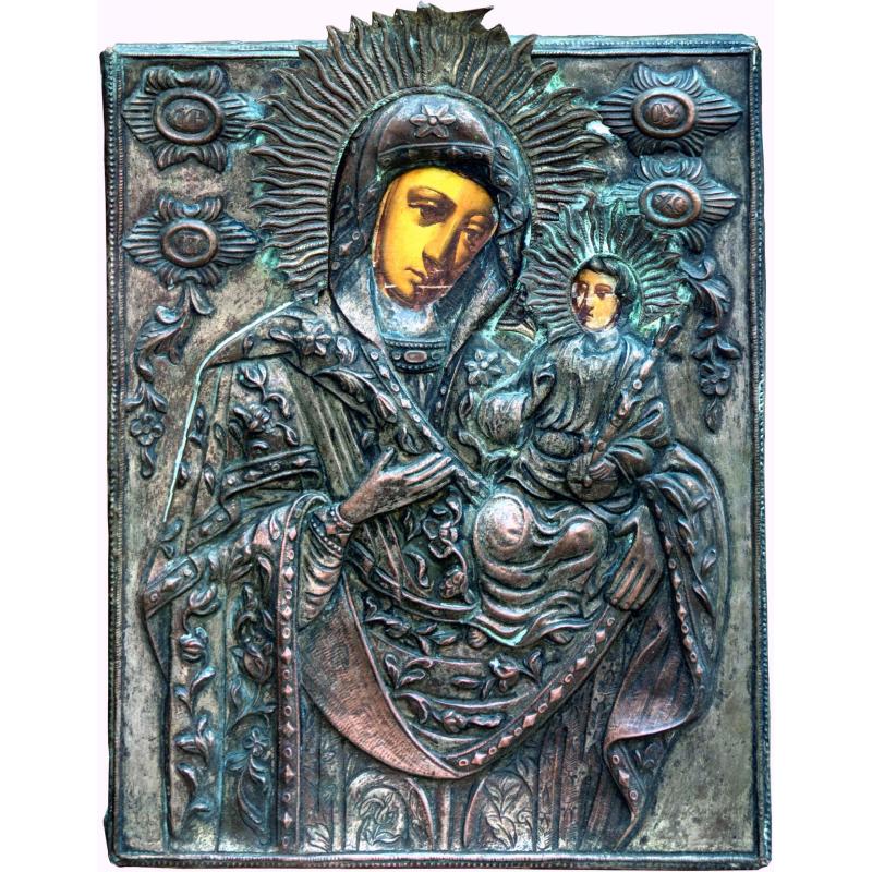 Icoană Maica Domnului cu Pruncul - eboșă sec 19-20