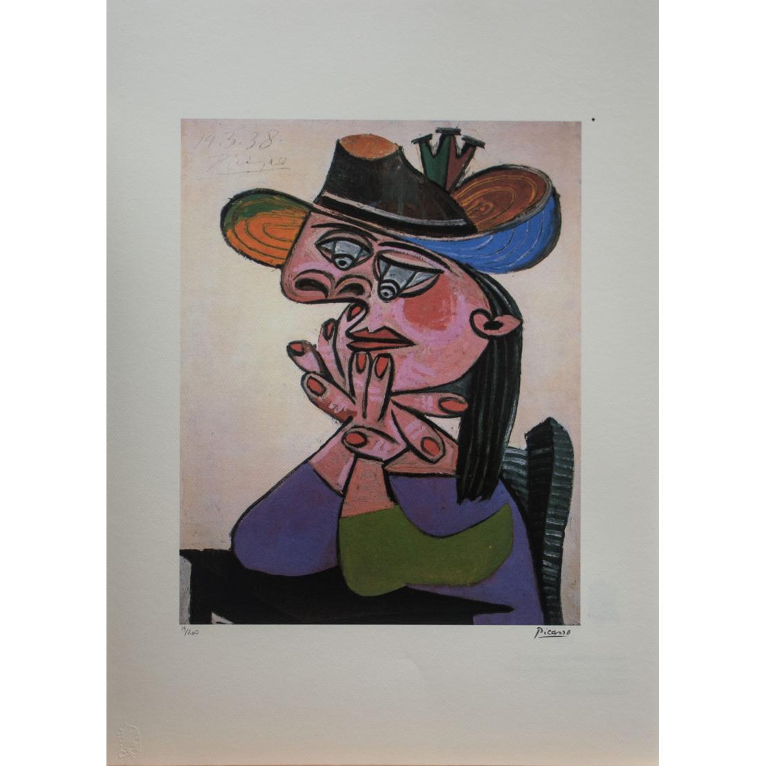 Bustul unei femei care stă cu mâinile sub bărbie - Pablo Picasso