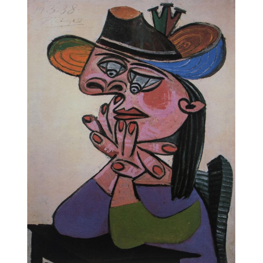Bustul unei femei care stă cu mâinile sub bărbie - Pablo Picasso