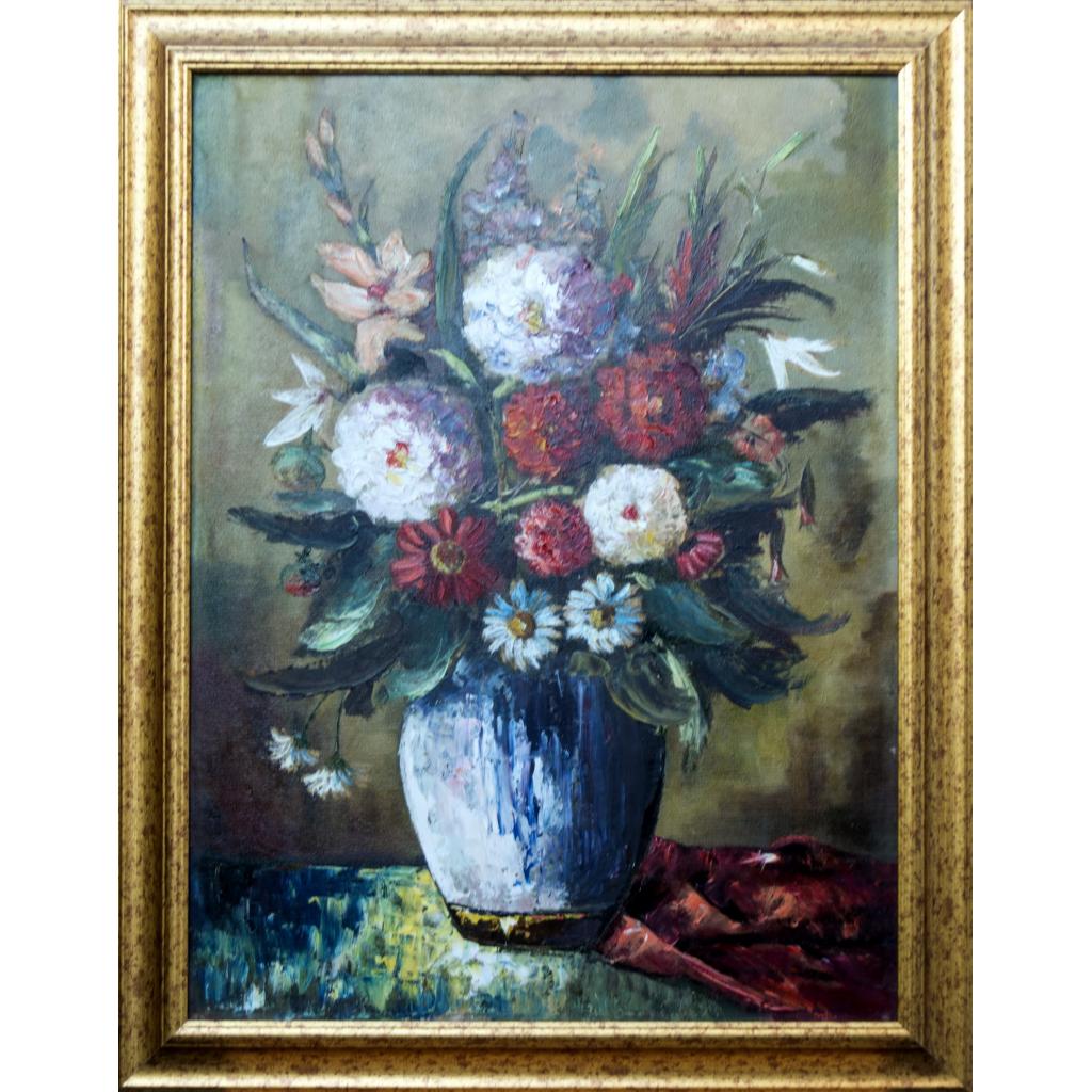 Vază cu flori - Pictor neidentificat - imagine 2