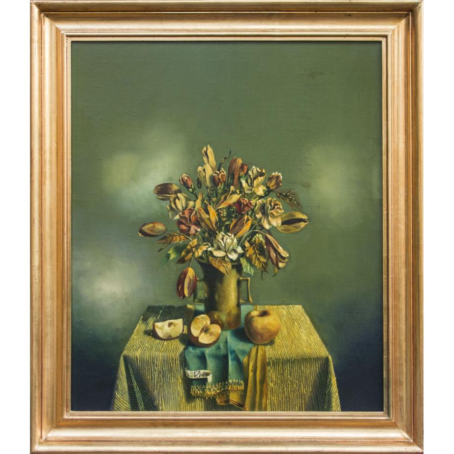 Flori pe fond verde - Zamfir Dumitrescu