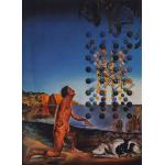 Dali, nud, încântat în contemplarea a cinci corpuri regulate metamorfozate în corpusculi, în care apare brusc „Leda”, cromozomatizată de chipul lui Leona - Salvador Dali