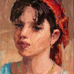 Tânără cu basma roșie - Tiberiu Chelaru