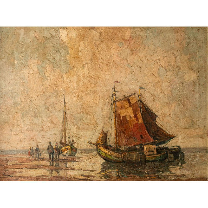 Bărci pe plajă - Rudolf Priebe